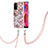 Silicone Candy Rubber Gel Fashionable Pattern Soft Case Cover with Lanyard Strap Y03B for OnePlus Nord N200 5G