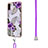 Silicone Candy Rubber Gel Fashionable Pattern Soft Case Cover with Lanyard Strap Y03B for Samsung Galaxy A11