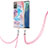 Silicone Candy Rubber Gel Fashionable Pattern Soft Case Cover with Lanyard Strap Y03B for Samsung Galaxy Note 20 5G