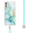 Silicone Candy Rubber Gel Fashionable Pattern Soft Case Cover with Lanyard Strap Y05B for LG Velvet 4G