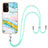 Silicone Candy Rubber Gel Fashionable Pattern Soft Case Cover with Lanyard Strap Y05B for OnePlus Nord N200 5G