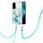 Silicone Candy Rubber Gel Fashionable Pattern Soft Case Cover with Lanyard Strap Y05B for OnePlus Nord N200 5G Green