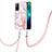 Silicone Candy Rubber Gel Fashionable Pattern Soft Case Cover with Lanyard Strap Y05B for Oppo F19 Pro+ Plus 5G Pink