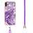 Silicone Candy Rubber Gel Fashionable Pattern Soft Case Cover with Lanyard Strap Y05B for Samsung Galaxy A11