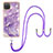 Silicone Candy Rubber Gel Fashionable Pattern Soft Case Cover with Lanyard Strap Y05B for Samsung Galaxy A12