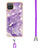 Silicone Candy Rubber Gel Fashionable Pattern Soft Case Cover with Lanyard Strap Y05B for Samsung Galaxy A12