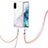Silicone Candy Rubber Gel Fashionable Pattern Soft Case Cover with Lanyard Strap Y05B for Samsung Galaxy S20 White