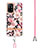 Silicone Candy Rubber Gel Fashionable Pattern Soft Case Cover with Lanyard Strap Y06B for Oppo F19 Pro+ Plus 5G