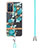 Silicone Candy Rubber Gel Fashionable Pattern Soft Case Cover with Lanyard Strap Y06B for Oppo Reno6 5G