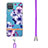 Silicone Candy Rubber Gel Fashionable Pattern Soft Case Cover with Lanyard Strap Y06B for Samsung Galaxy A12