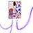 Silicone Candy Rubber Gel Fashionable Pattern Soft Case Cover with Lanyard Strap Y06B for Samsung Galaxy S20