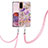 Silicone Candy Rubber Gel Fashionable Pattern Soft Case Cover with Lanyard Strap Y06B for Samsung Galaxy S20 5G