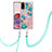 Silicone Candy Rubber Gel Fashionable Pattern Soft Case Cover with Lanyard Strap Y06B for Samsung Galaxy S20 5G