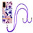 Silicone Candy Rubber Gel Fashionable Pattern Soft Case Cover with Lanyard Strap Y06B for Samsung Galaxy S20 5G