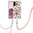 Silicone Candy Rubber Gel Fashionable Pattern Soft Case Cover with Lanyard Strap Y06B for Samsung Galaxy S20 5G White