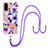 Silicone Candy Rubber Gel Fashionable Pattern Soft Case Cover with Lanyard Strap Y06B for Samsung Galaxy S20