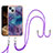 Silicone Candy Rubber Gel Fashionable Pattern Soft Case Cover with Lanyard Strap Y07B for Apple iPhone 14