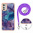Silicone Candy Rubber Gel Fashionable Pattern Soft Case Cover with Lanyard Strap Y07B for Motorola Moto E32