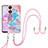 Silicone Candy Rubber Gel Fashionable Pattern Soft Case Cover with Lanyard Strap YB3 for Oppo A78 5G