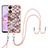 Silicone Candy Rubber Gel Fashionable Pattern Soft Case Cover with Lanyard Strap YB3 for Oppo A78 5G Brown