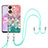 Silicone Candy Rubber Gel Fashionable Pattern Soft Case Cover with Lanyard Strap YB3 for Oppo A78 5G Colorful