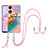 Silicone Candy Rubber Gel Fashionable Pattern Soft Case Cover with Lanyard Strap YB3 for Oppo A78 5G Mixed