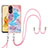 Silicone Candy Rubber Gel Fashionable Pattern Soft Case Cover with Lanyard Strap YB3 for Oppo Reno8 T 4G
