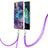 Silicone Candy Rubber Gel Fashionable Pattern Soft Case Cover with Lanyard Strap YB7 for Nokia G21