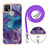 Silicone Candy Rubber Gel Fashionable Pattern Soft Case Cover with Lanyard Strap YB7 for Oppo A15