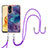 Silicone Candy Rubber Gel Fashionable Pattern Soft Case Cover with Lanyard Strap YB7 for Oppo Reno8 T 4G