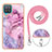 Silicone Candy Rubber Gel Fashionable Pattern Soft Case Cover with Lanyard Strap YB7 for Samsung Galaxy A12