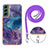 Silicone Candy Rubber Gel Fashionable Pattern Soft Case Cover with Lanyard Strap YB7 for Samsung Galaxy S22 5G