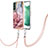 Silicone Candy Rubber Gel Fashionable Pattern Soft Case Cover with Lanyard Strap YB7 for Samsung Galaxy S22 5G