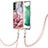 Silicone Candy Rubber Gel Fashionable Pattern Soft Case Cover with Lanyard Strap YB7 for Samsung Galaxy S22 Plus 5G