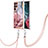 Silicone Candy Rubber Gel Fashionable Pattern Soft Case Cover with Lanyard Strap YB7 for Samsung Galaxy S22 Ultra 5G