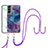 Silicone Candy Rubber Gel Fashionable Pattern Soft Case Cover with Lanyard Strap YB7 for Samsung Galaxy S23 Plus 5G