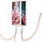 Silicone Candy Rubber Gel Fashionable Pattern Soft Case Cover with Lanyard Strap YB7 for Samsung Galaxy S23 Ultra 5G
