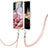 Silicone Candy Rubber Gel Fashionable Pattern Soft Case Cover with Lanyard Strap YB7 for Samsung Galaxy S25 Plus 5G