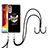 Silicone Candy Rubber Gel Fashionable Pattern Soft Case Cover with Lanyard Strap YB8 for LG Velvet 4G Black