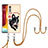 Silicone Candy Rubber Gel Fashionable Pattern Soft Case Cover with Lanyard Strap YB8 for LG Velvet 5G