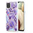 Silicone Candy Rubber Gel Fashionable Pattern Soft Case Cover Y01B for Samsung Galaxy A12 Purple