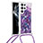 Silicone Candy Rubber Gel Fashionable Pattern Soft Case Cover Y02B for Samsung Galaxy S22 Ultra 5G Purple