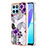Silicone Candy Rubber Gel Fashionable Pattern Soft Case Cover Y03B for Huawei Honor X6S Purple