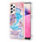 Silicone Candy Rubber Gel Fashionable Pattern Soft Case Cover Y03B for Samsung Galaxy A33 5G Blue