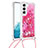 Silicone Candy Rubber Gel Fashionable Pattern Soft Case Cover Y03B for Samsung Galaxy S21 5G Hot Pink