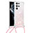Silicone Candy Rubber Gel Fashionable Pattern Soft Case Cover Y03B for Samsung Galaxy S23 Ultra 5G Pink