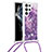 Silicone Candy Rubber Gel Fashionable Pattern Soft Case Cover Y03B for Samsung Galaxy S23 Ultra 5G Purple