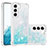 Silicone Candy Rubber Gel Fashionable Pattern Soft Case Cover Y06B for Samsung Galaxy S21 5G Cyan