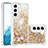 Silicone Candy Rubber Gel Fashionable Pattern Soft Case Cover Y06B for Samsung Galaxy S21 5G Gold