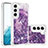 Silicone Candy Rubber Gel Fashionable Pattern Soft Case Cover Y06B for Samsung Galaxy S21 5G Purple